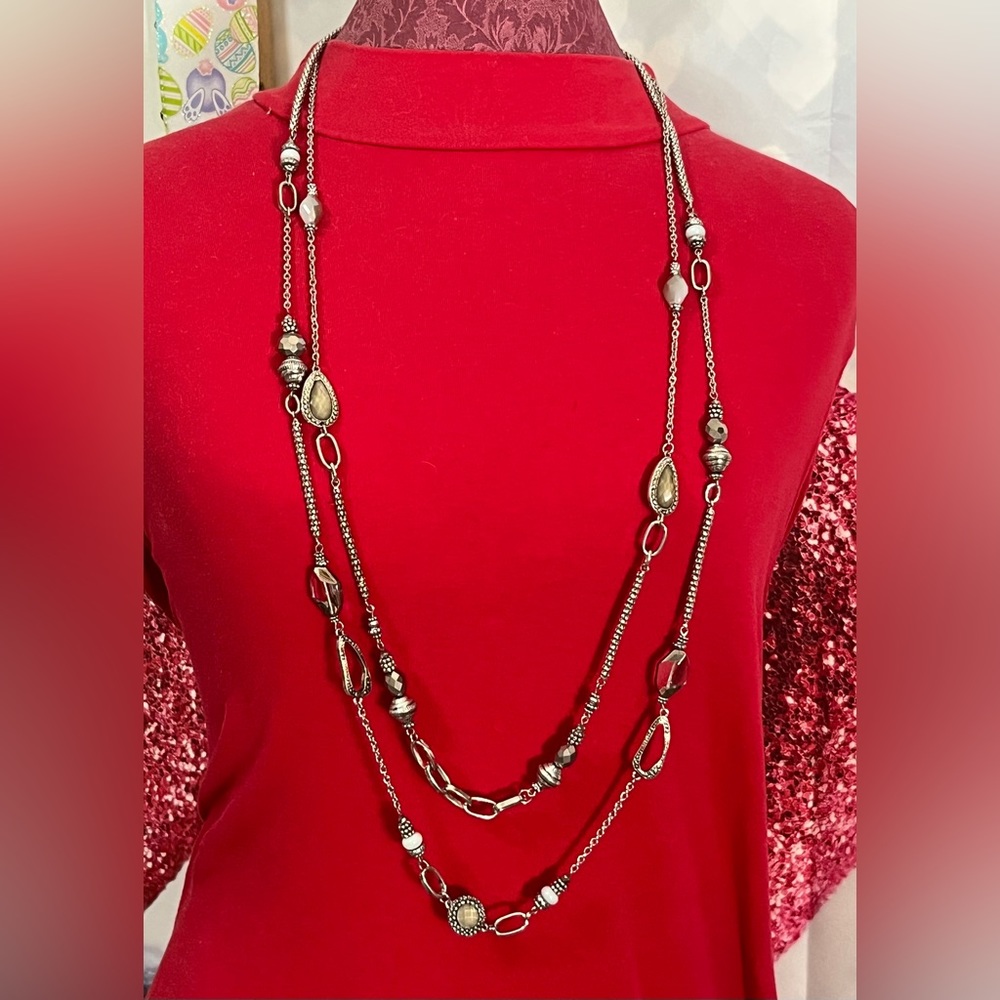 Ruby Road textured chain tear drop necklace